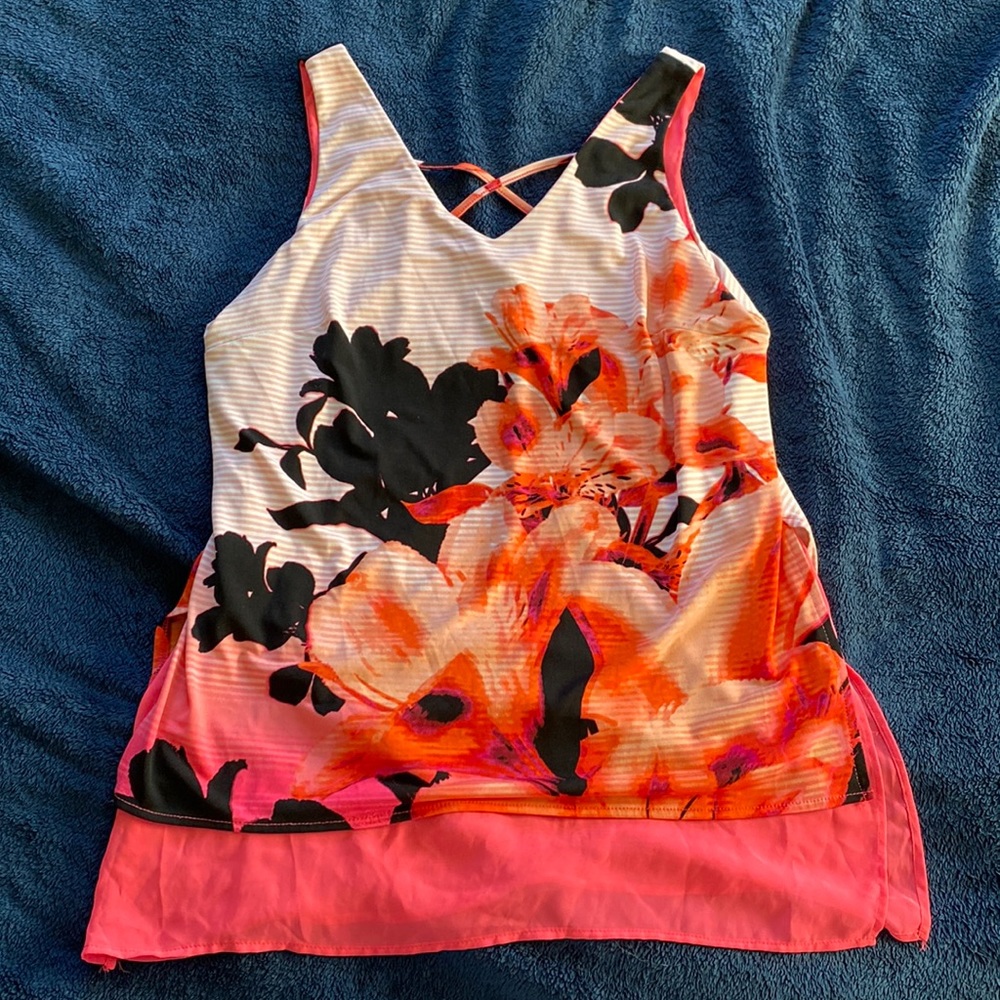 WORTHINGTON PETTIE PINK BLACK FORAL BLOUSE